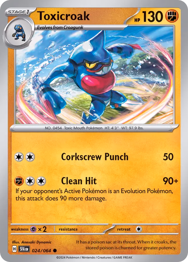 Toxicroak Pokemon card (024/064, Shrouded Fable)