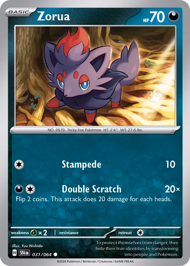 Zorua Pokemon card (031/064, Shrouded Fable)