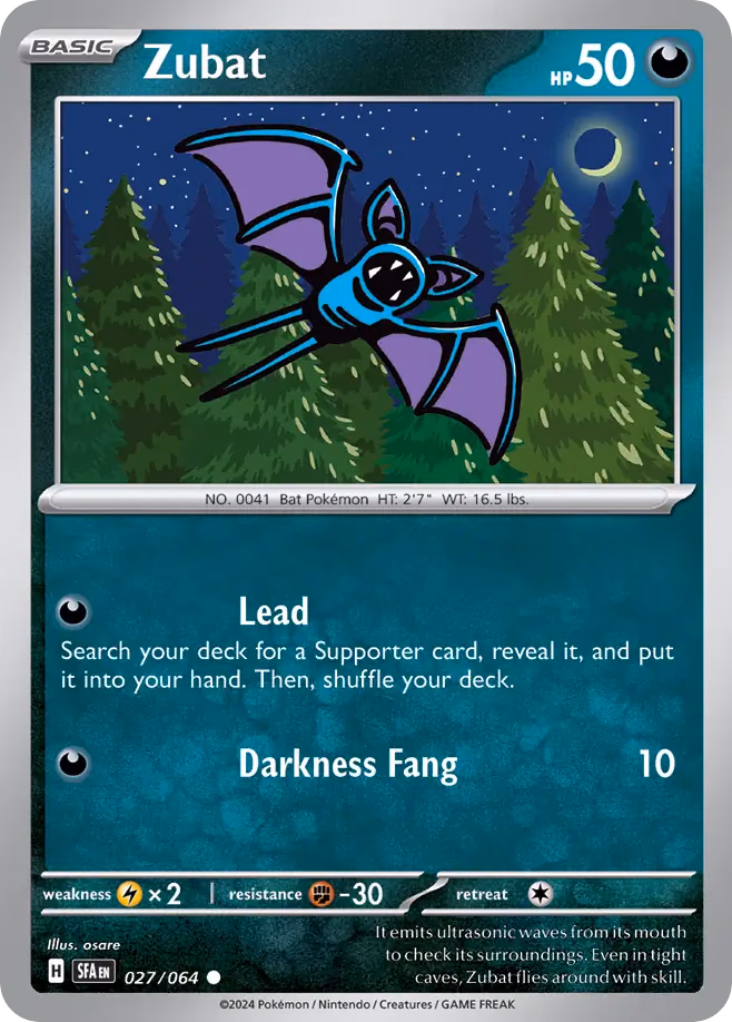Zubat Pokemon card (027/064, Shrouded Fable)
