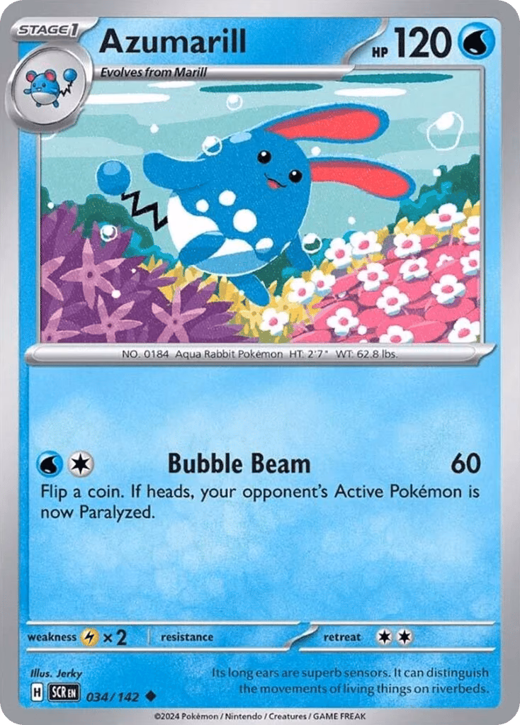 Azumarill Pokemon card (034/142, Stellar Crown)