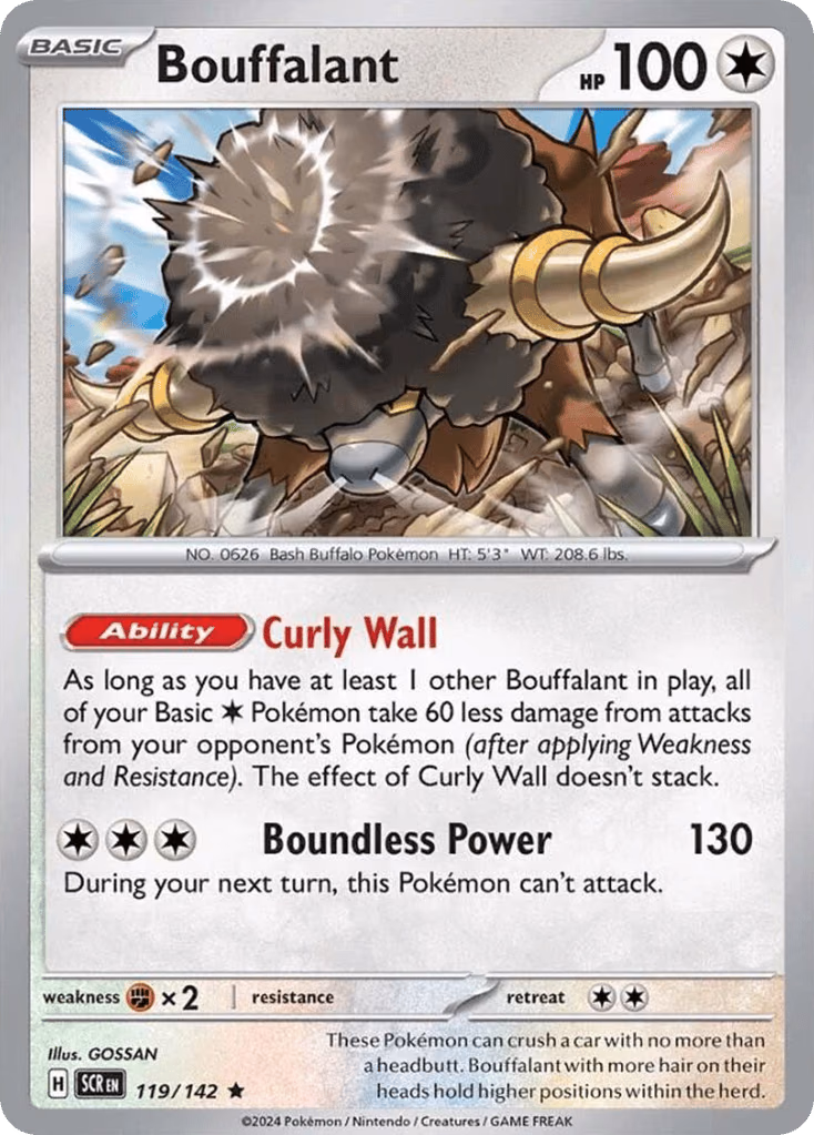 Bouffalant Pokemon card (119/142, Stellar Crown)