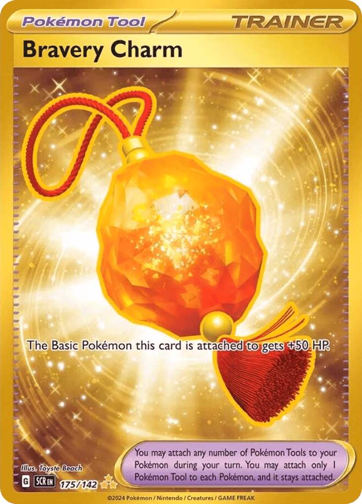 Bravery Charm Pokemon card (175/142, Stellar Crown)