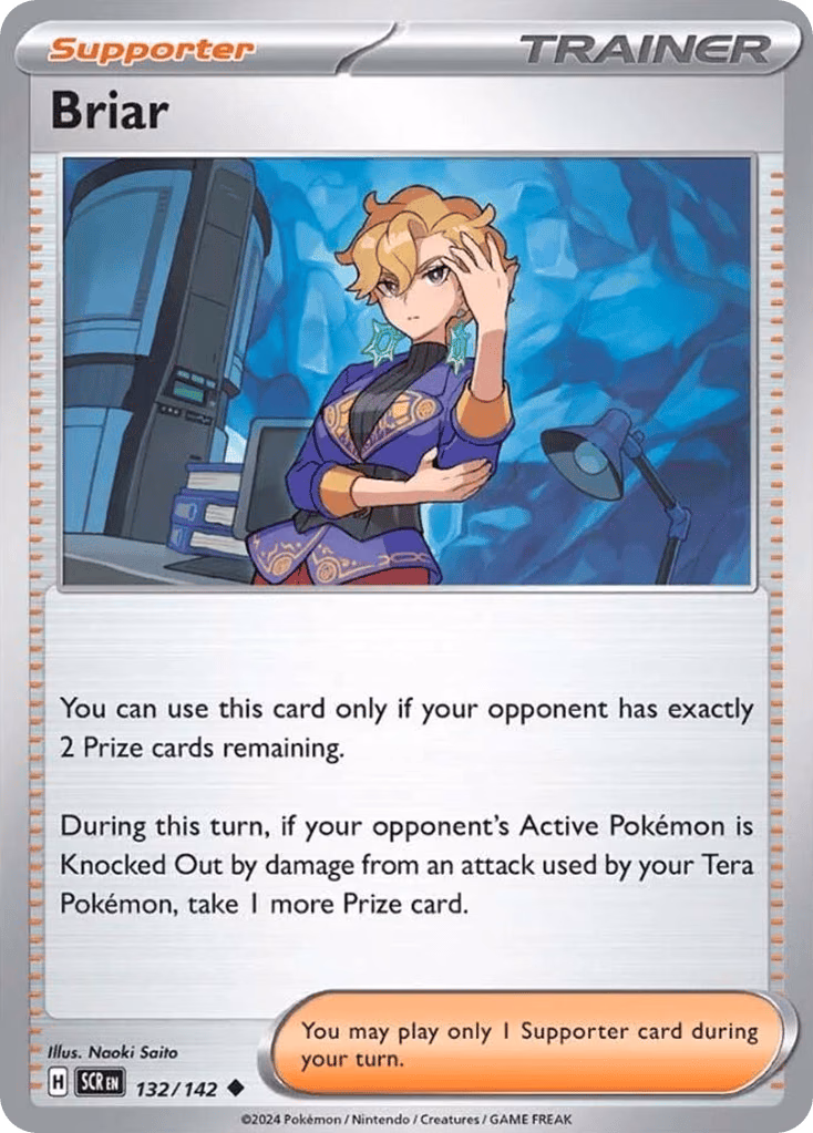 Briar Pokemon card (132/142, Stellar Crown)