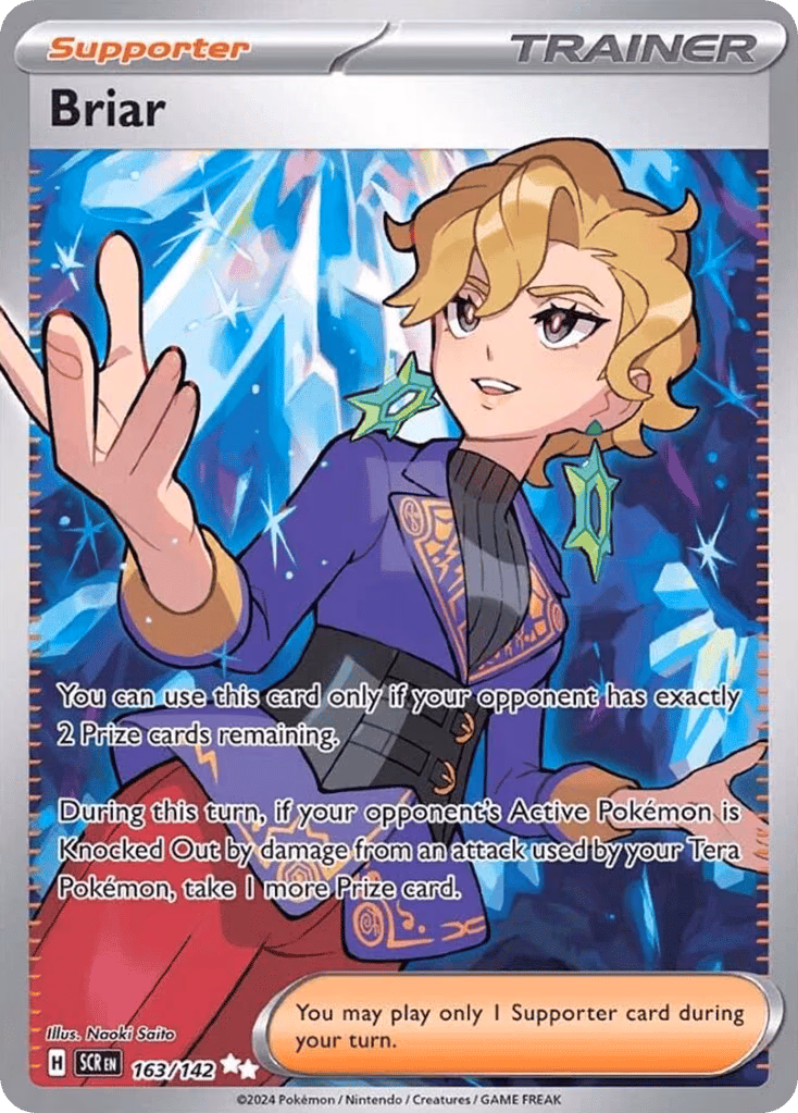 Briar Pokemon card (163/142, Stellar Crown)