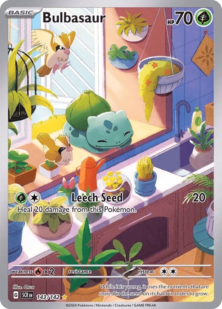 Bulbasaur Pokemon card (143/142, Stellar Crown)