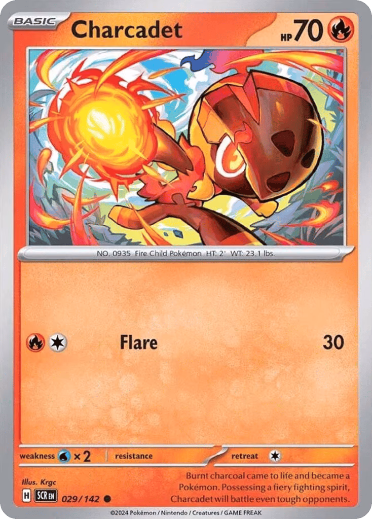Charcadet Pokemon card (029/142, Stellar Crown)