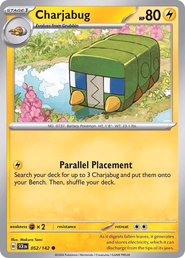 Charjabug Pokemon card (052/142, Stellar Crown)