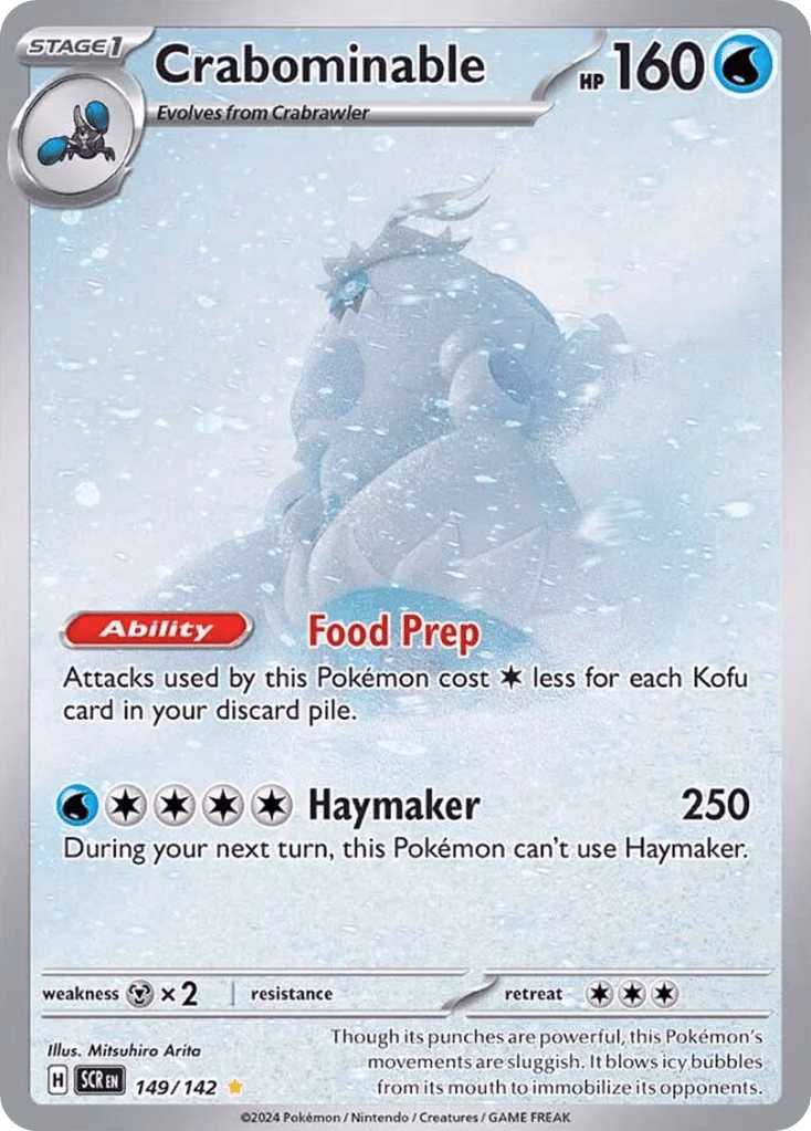 Crabominable Pokemon card (149/142, Stellar Crown)