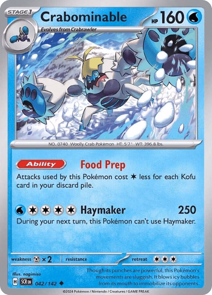 Crabominable Pokemon card (042/142, Stellar Crown)