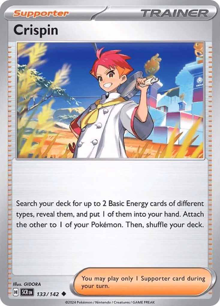 Crispin Pokemon card (133/142, Stellar Crown)