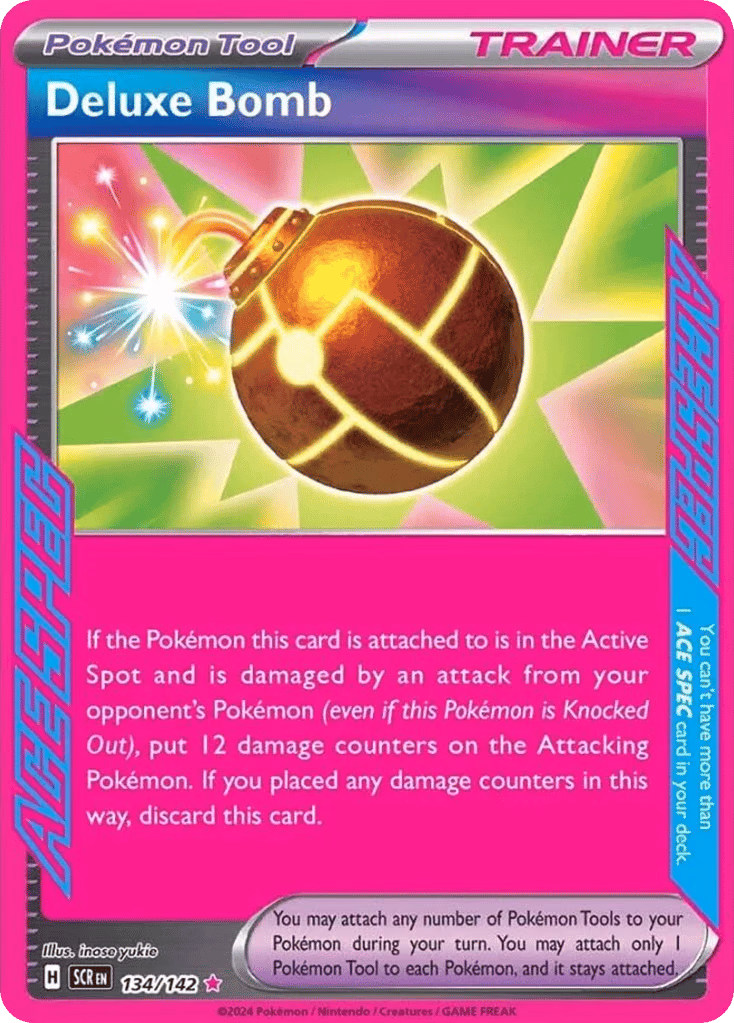 Deluxe Bomb Pokemon card (134/142, Stellar Crown)