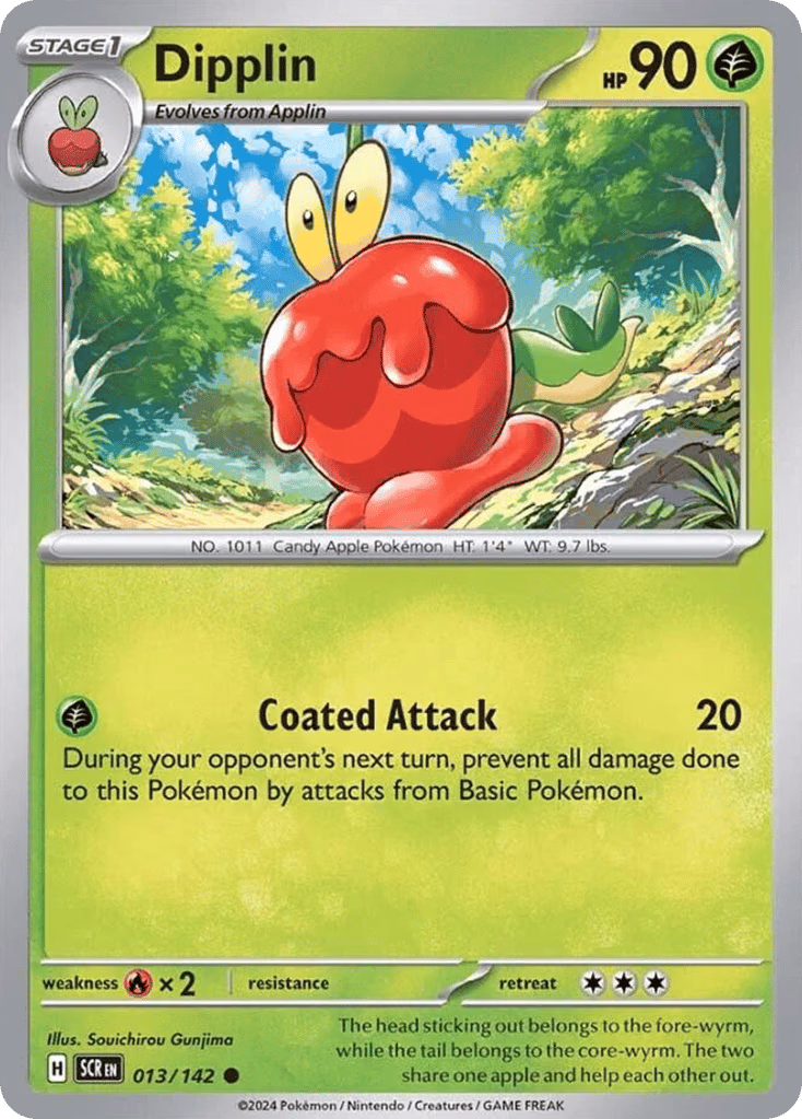 Dipplin Pokemon card (013/142, Stellar Crown)