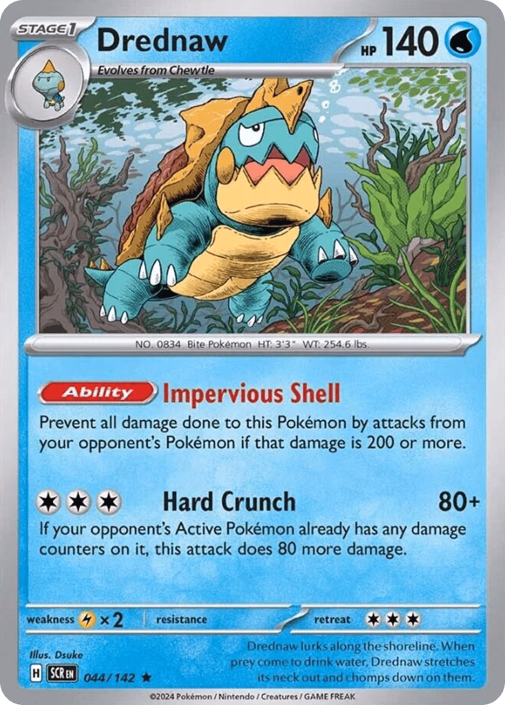 Drednaw Pokemon card (044/142, Stellar Crown)