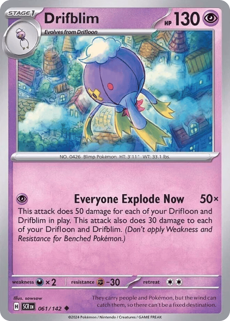 Drifblim Pokemon card (061/142, Stellar Crown)