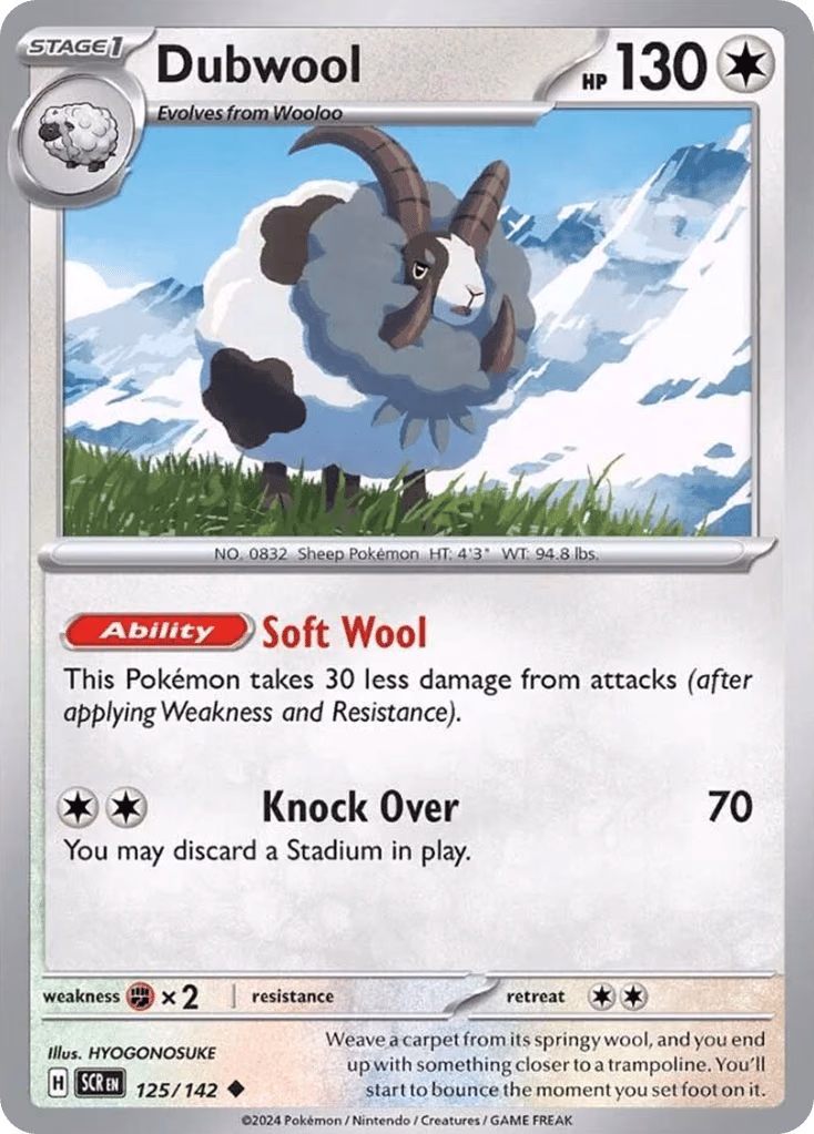 Dubwool Pokemon card (125/142, Stellar Crown)