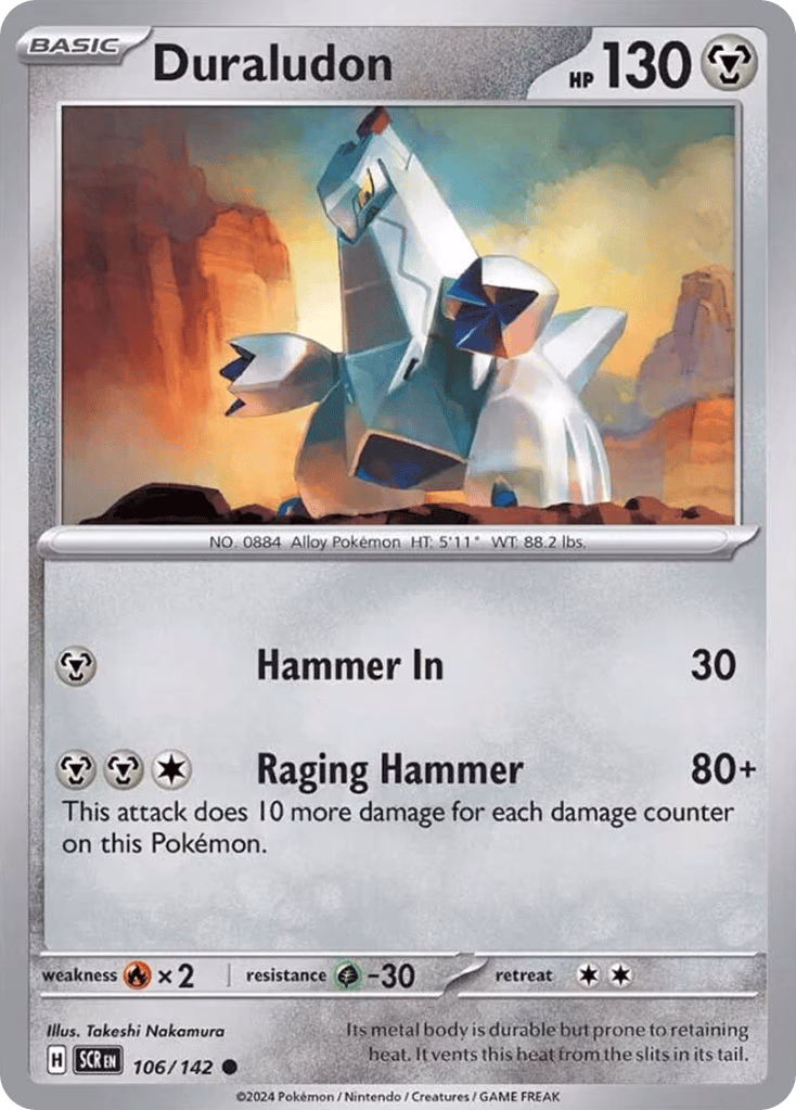 Duraludon Pokemon card (106/142, Stellar Crown)