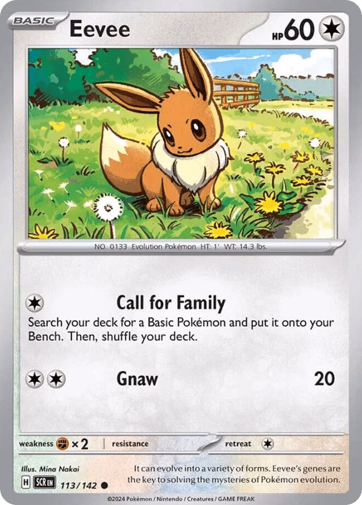 Eevee Pokemon card (113/142, Stellar Crown)