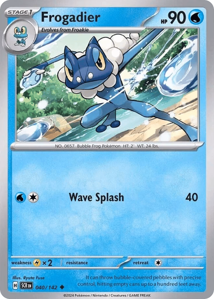 Frogadier Pokemon card (040/142, Stellar Crown)