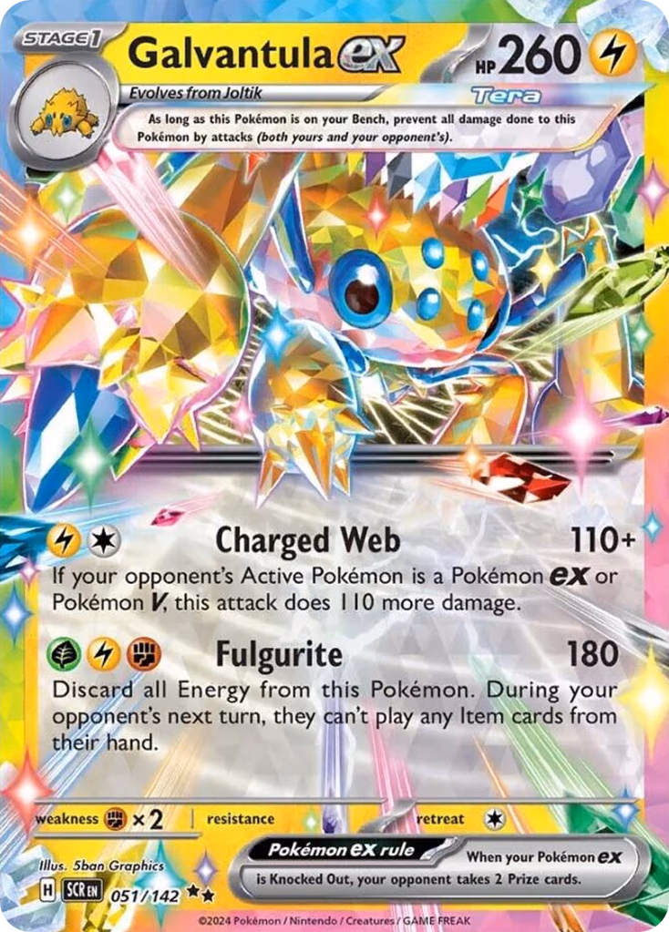 Galvantula ex Pokemon card (051/142, Stellar Crown)