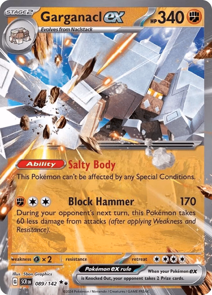 Garganacl ex Pokemon card (089/142, Stellar Crown)