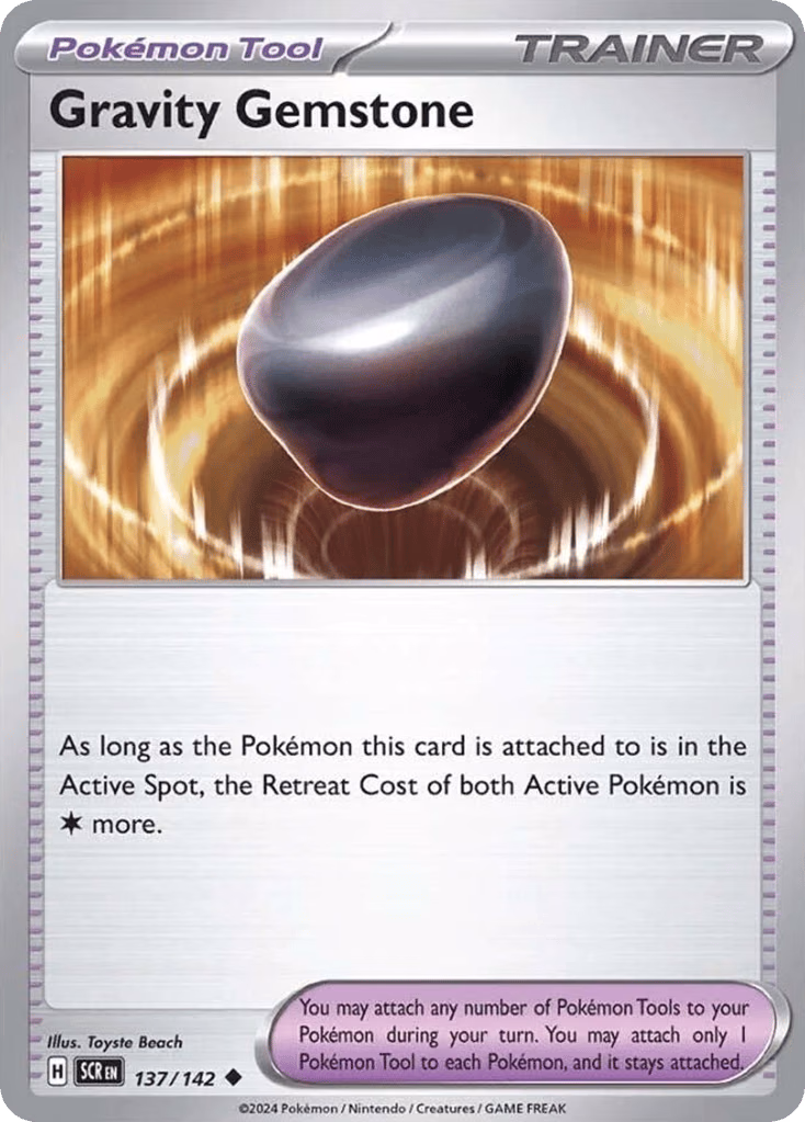 Gravity Gemstone Pokemon card (137/142, Stellar Crown)