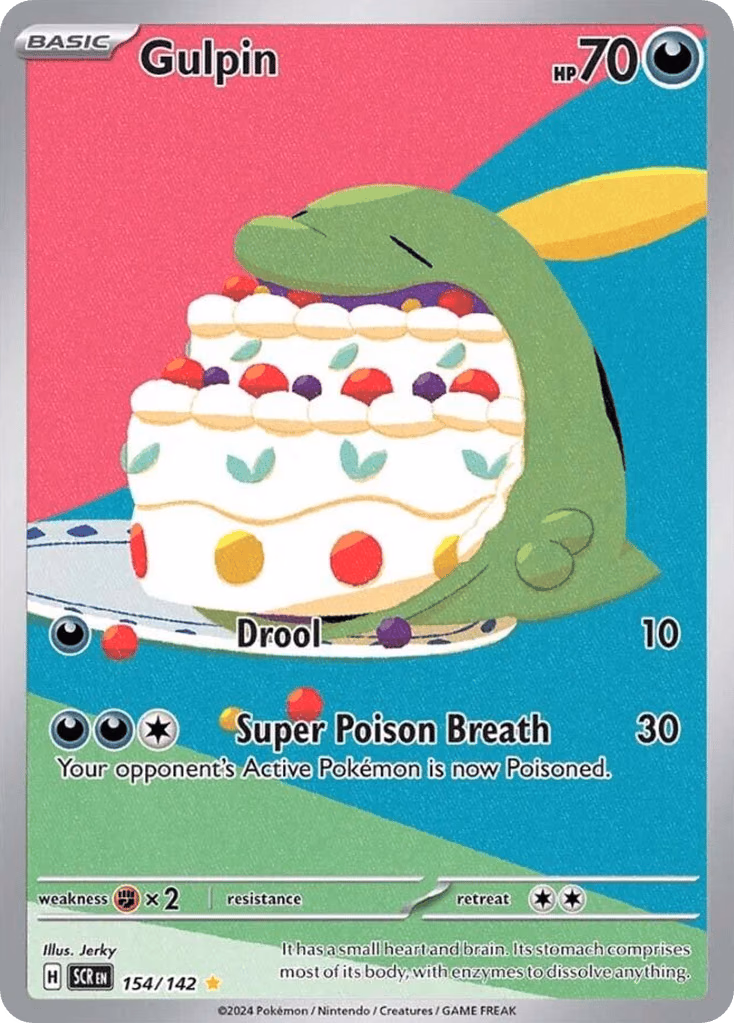 Gulpin Pokemon card (154/142, Stellar Crown)