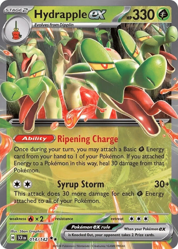 Hydrapple ex Pokemon card (014/142, Stellar Crown)
