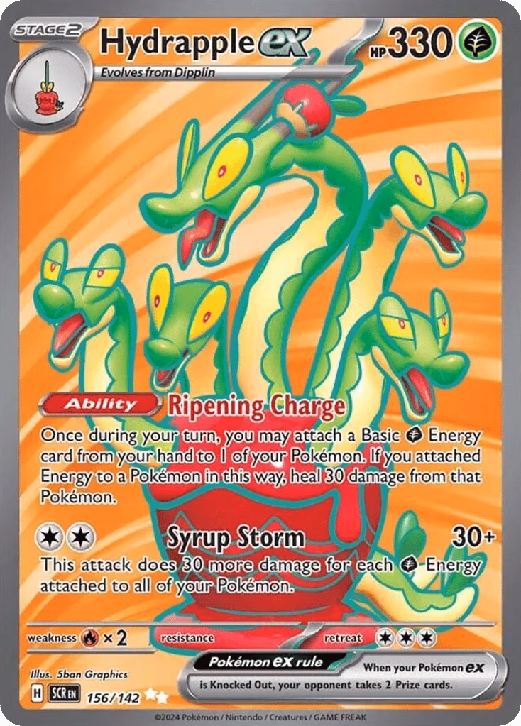 Hydrapple ex Pokemon card (156/142, Stellar Crown)