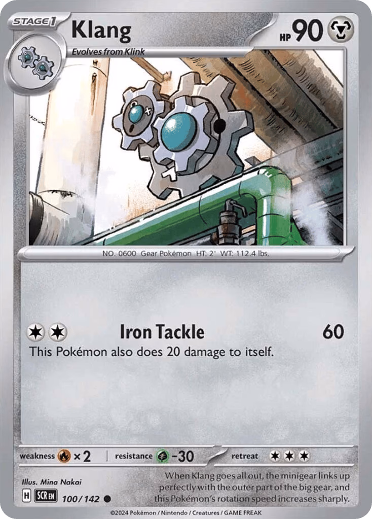 Klang Pokemon card (100/142, Stellar Crown)