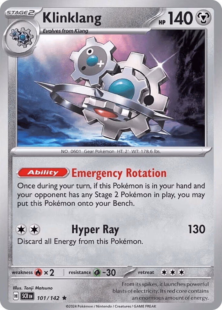 Klinklang Pokemon card (101/142, Stellar Crown)