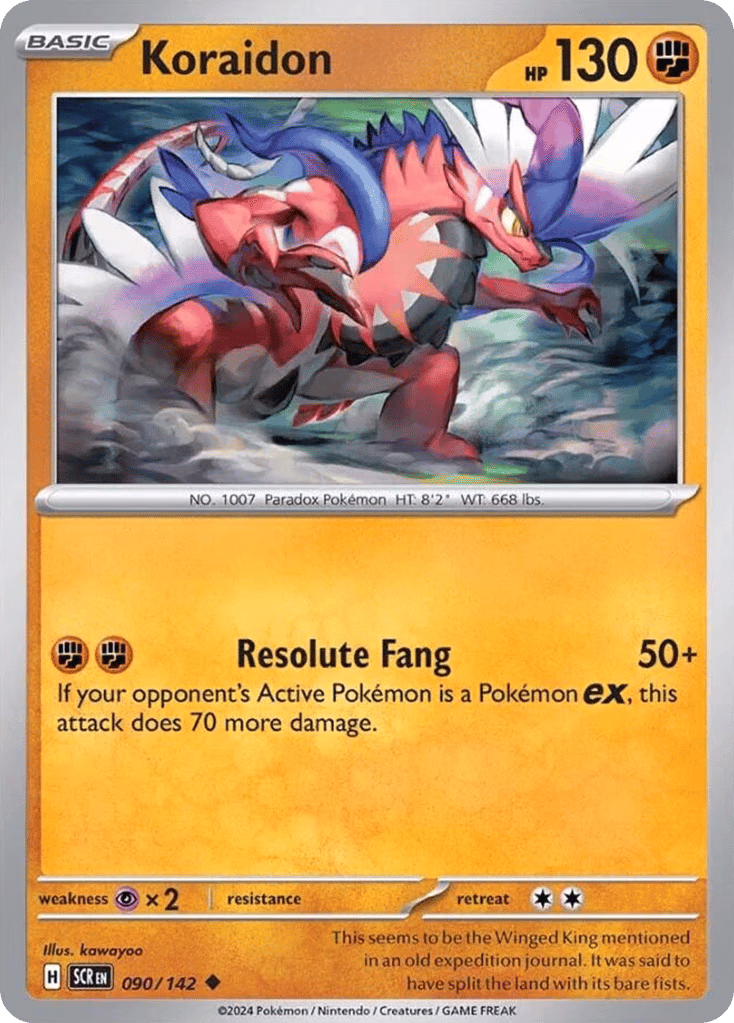 Koraidon Pokemon card (090/142, Stellar Crown)