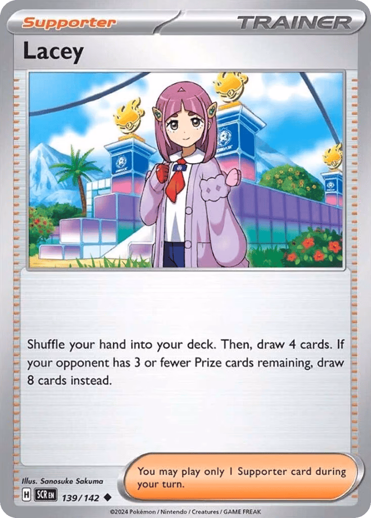Lacey Pokemon card (139/142, Stellar Crown)