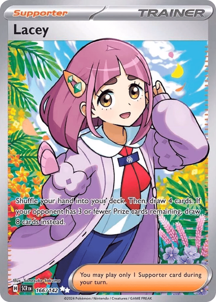 Lacey Pokemon card (166/142, Stellar Crown)