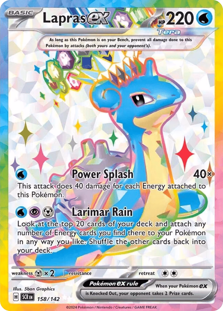Lapras ex Pokemon card (158/142, Stellar Crown)