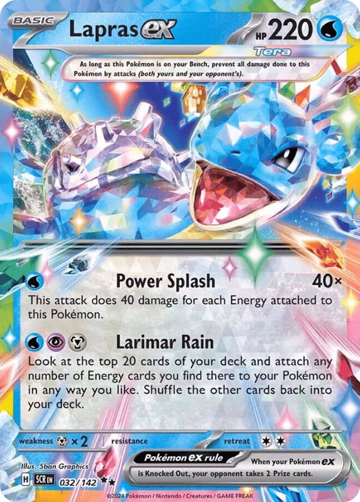Lapras ex Pokemon card (032/142, Stellar Crown)