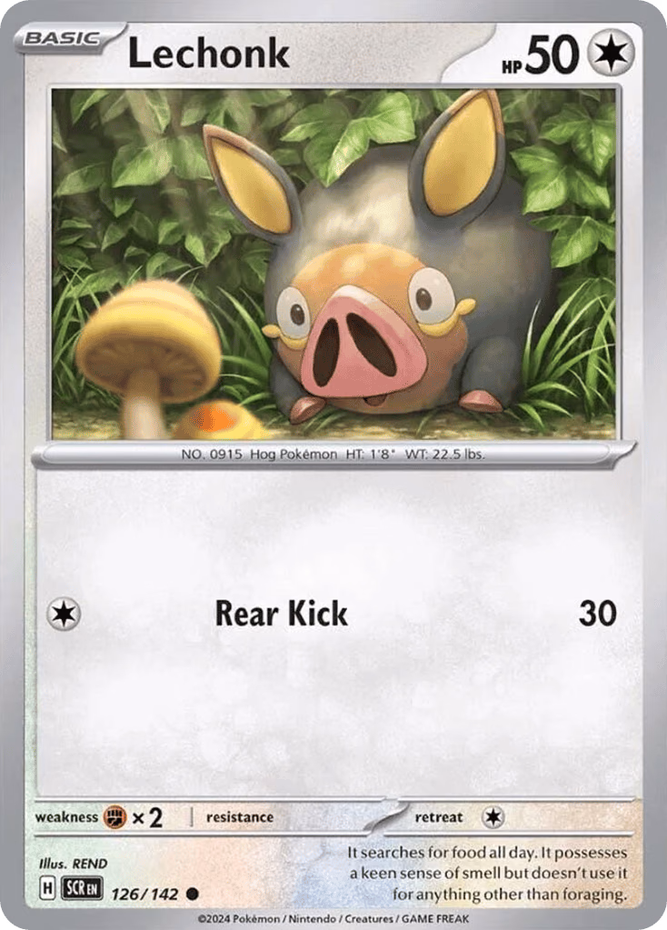 Lechonk Pokemon card (126/142, Stellar Crown)
