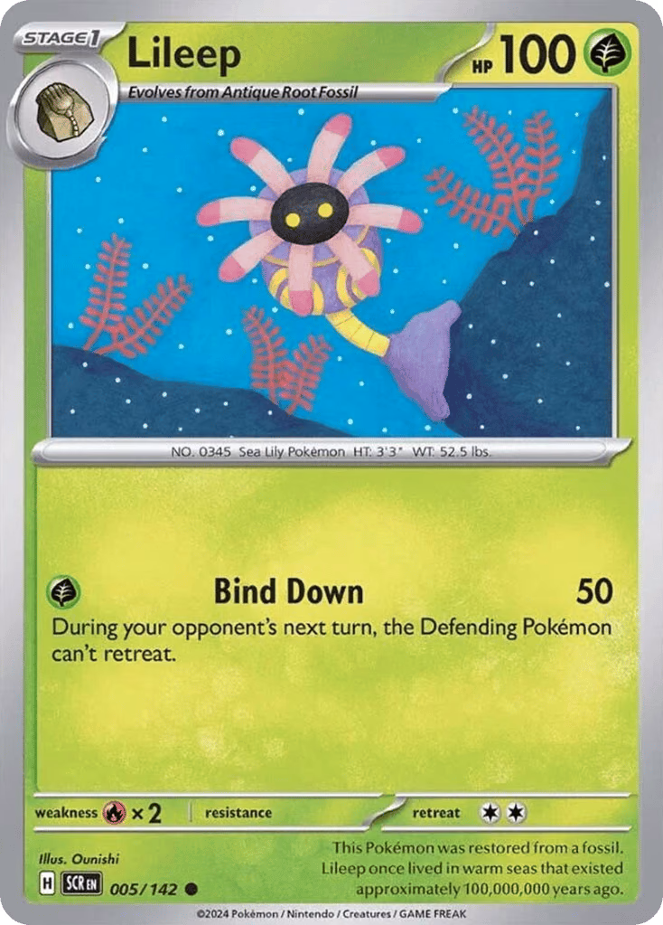 Lileep Pokemon card (005/142, Stellar Crown)