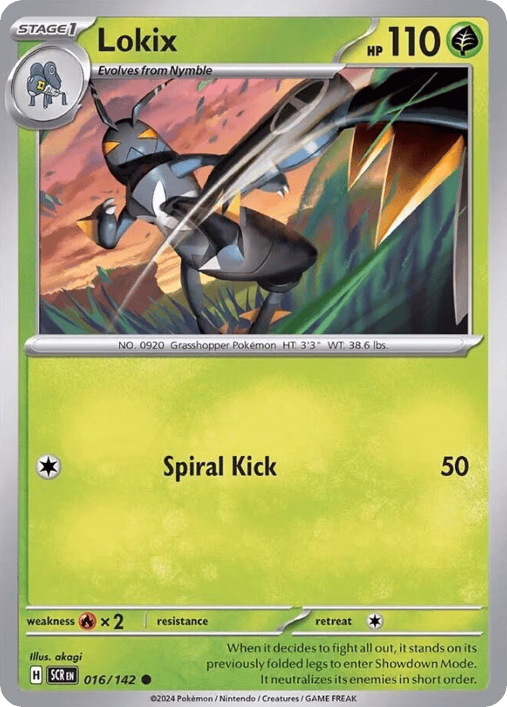 Lokix Pokemon card (016/142, Stellar Crown)