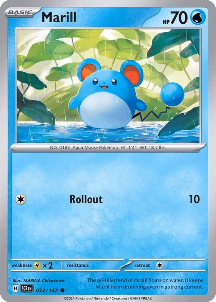 Marill Pokemon card (033/142, Stellar Crown)