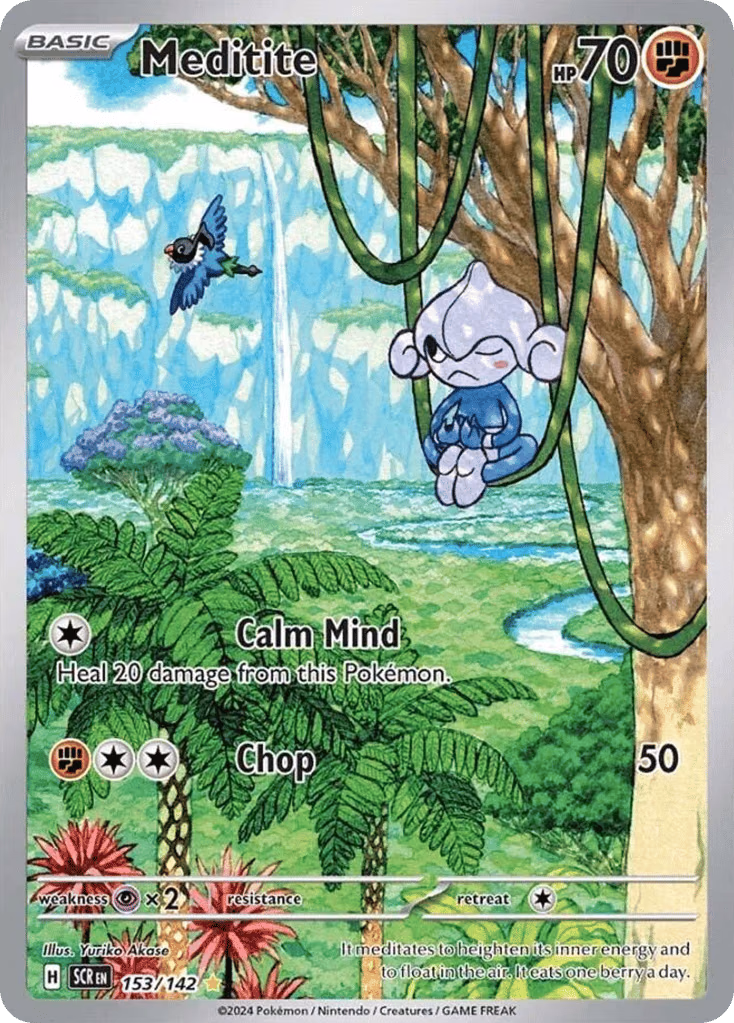 Meditite Pokemon card (153/142, Stellar Crown)