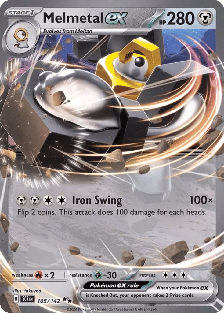 Melmetal ex Pokemon card (105/142, Stellar Crown)
