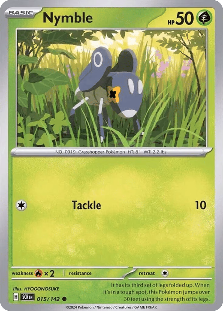 Nymble Pokemon card (015/142, Stellar Crown)