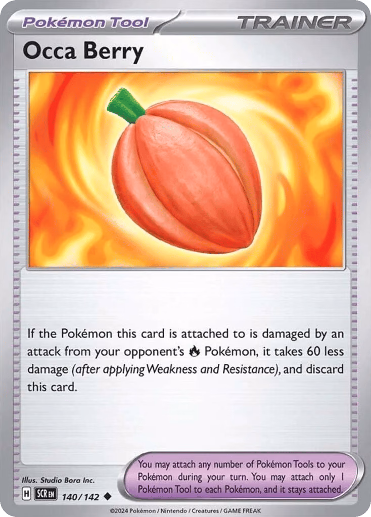 Occa Berry Pokemon card (140/142, Stellar Crown)