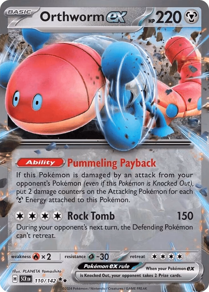 Orthworm ex Pokemon card (110/142, Stellar Crown)