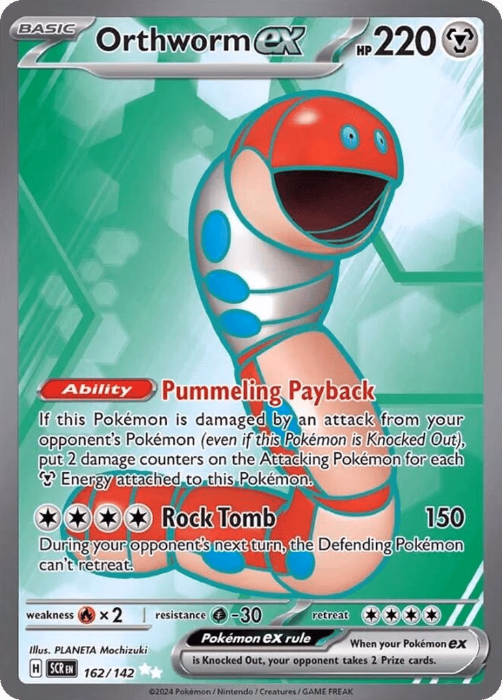 Orthworm ex Pokemon card (162/142, Stellar Crown)