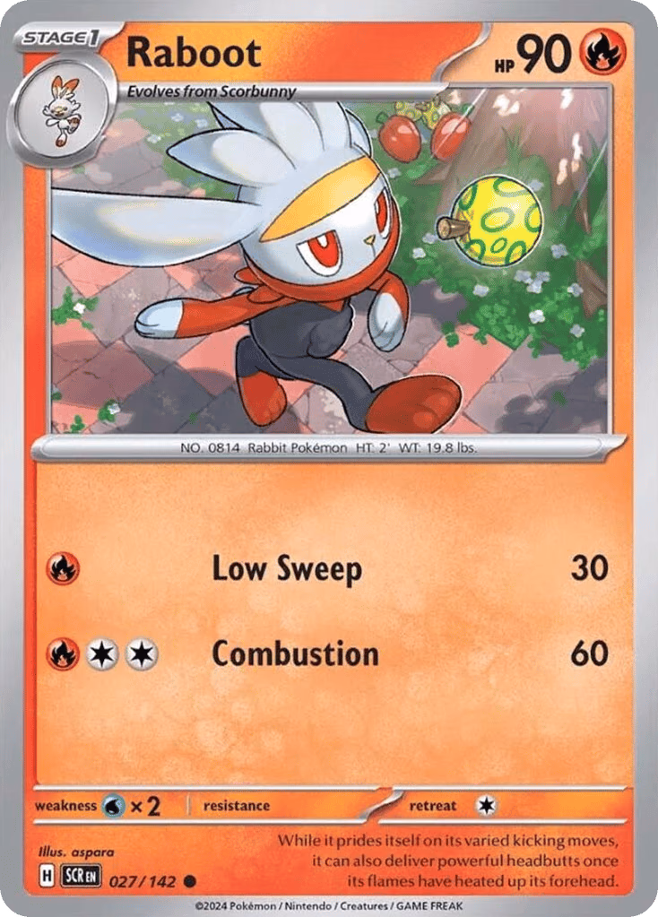 Raboot Pokemon card (027/142, Stellar Crown)
