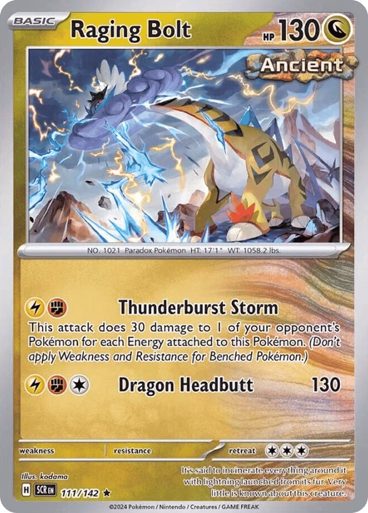 Raging Bolt Pokemon card (111/142, Stellar Crown)