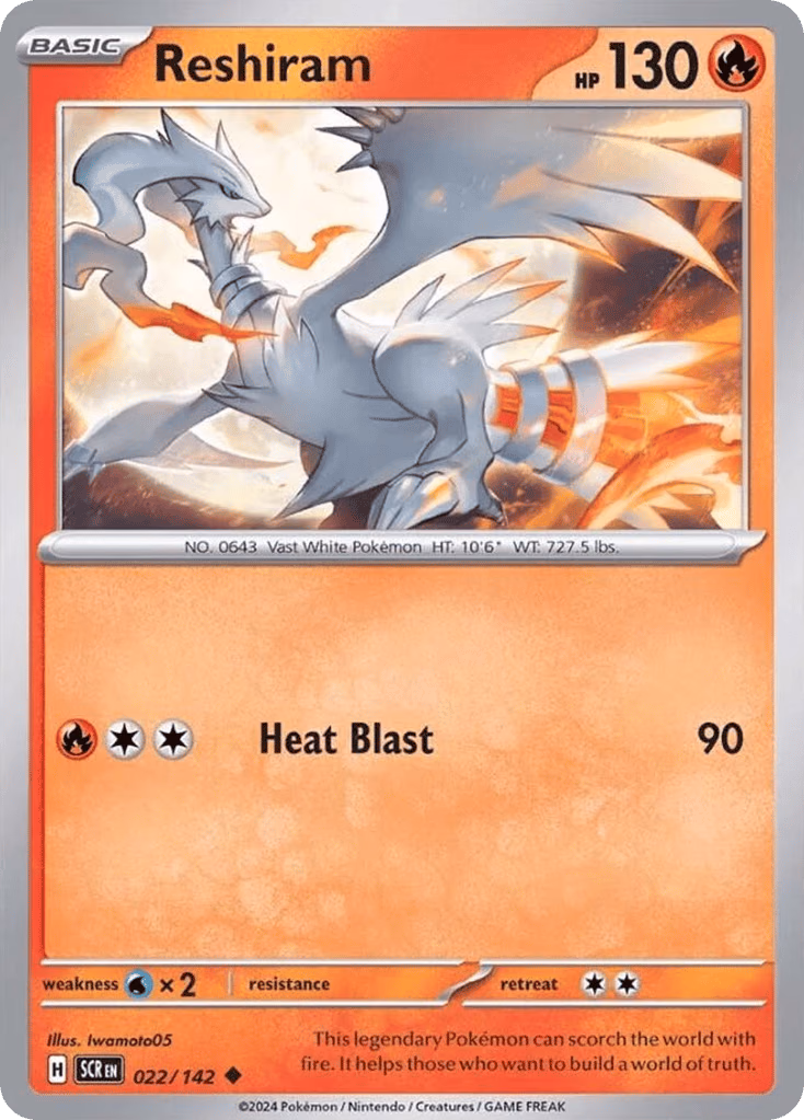 Reshiram Pokemon card (022/142, Stellar Crown)