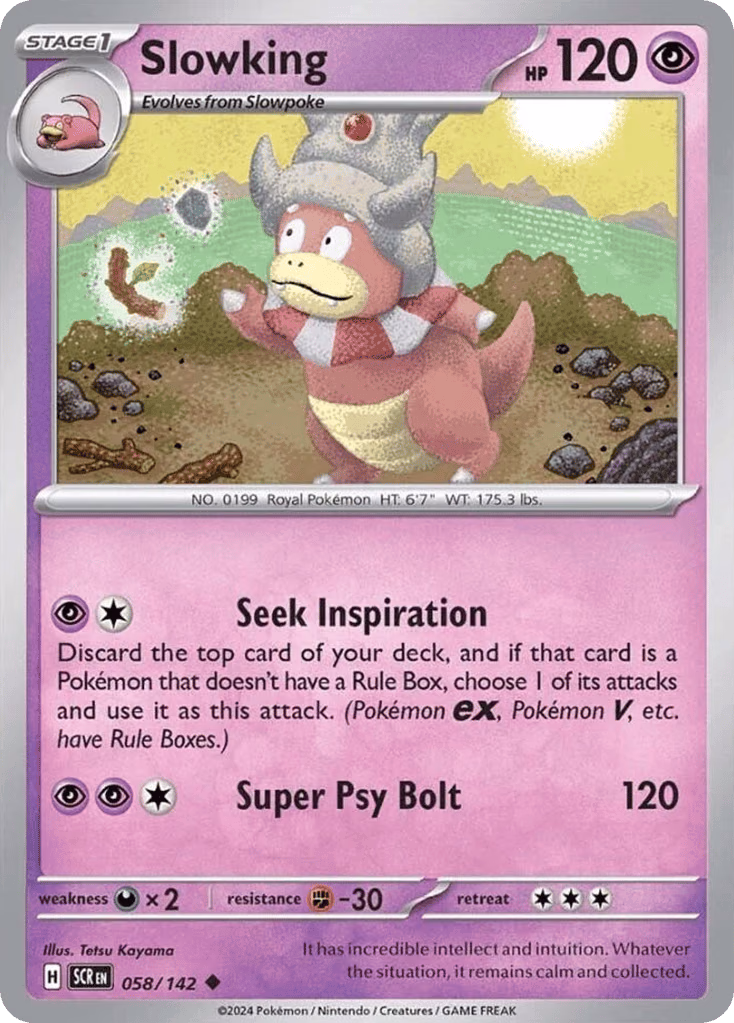 Slowking Pokemon card (058/142, Stellar Crown)