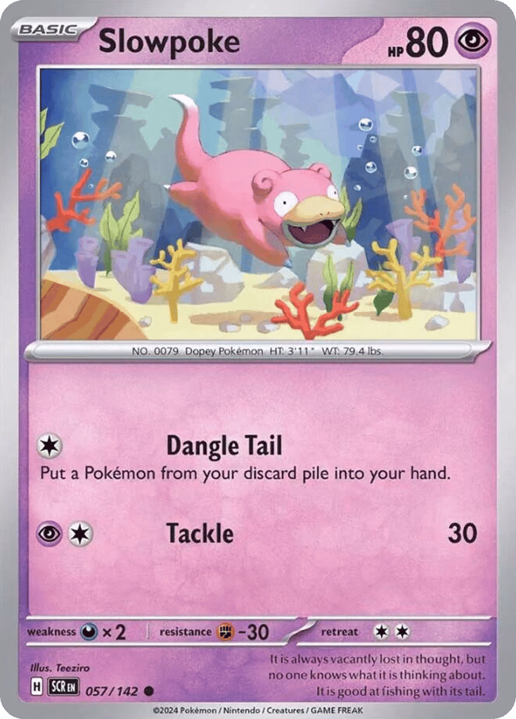 Slowpoke Pokemon card (057/142, Stellar Crown)